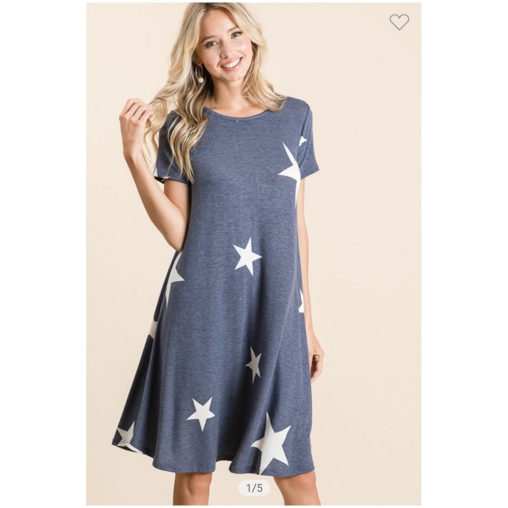 Blue white Stars Dress